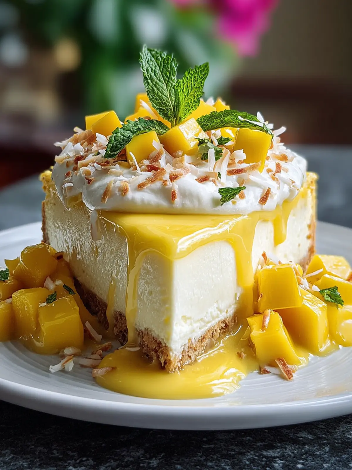 Tropical Mango Coconut Cheesecake First Image