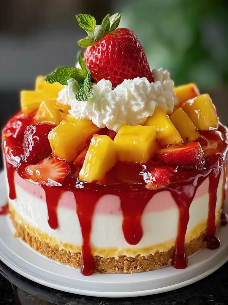 Tropical Fruit Cheesecake Dessert First Image
