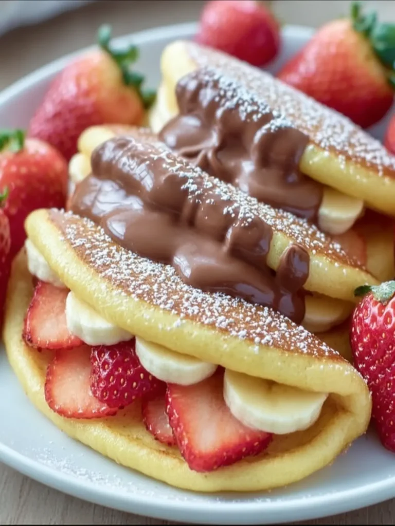 Fluffy Pancake Chocolate Tacos First Image