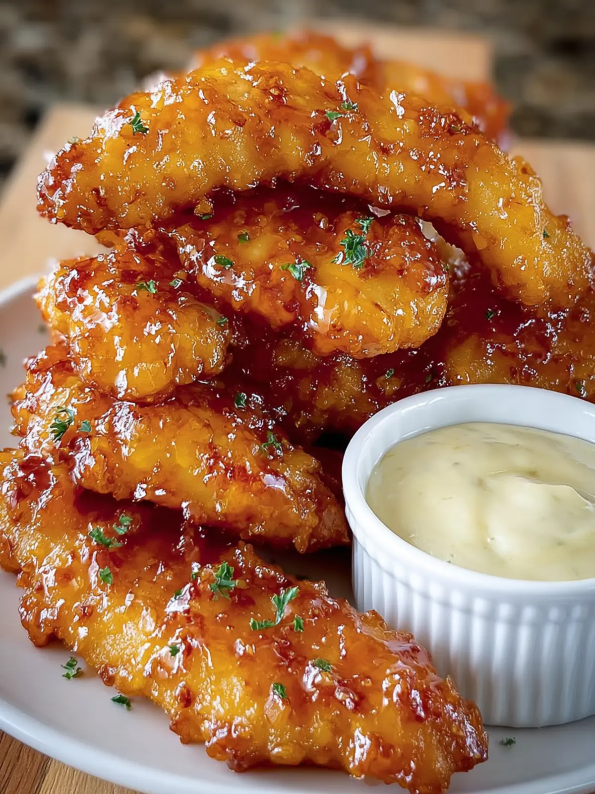 Crispy Honey Garlic Chicken Tenders First Image
