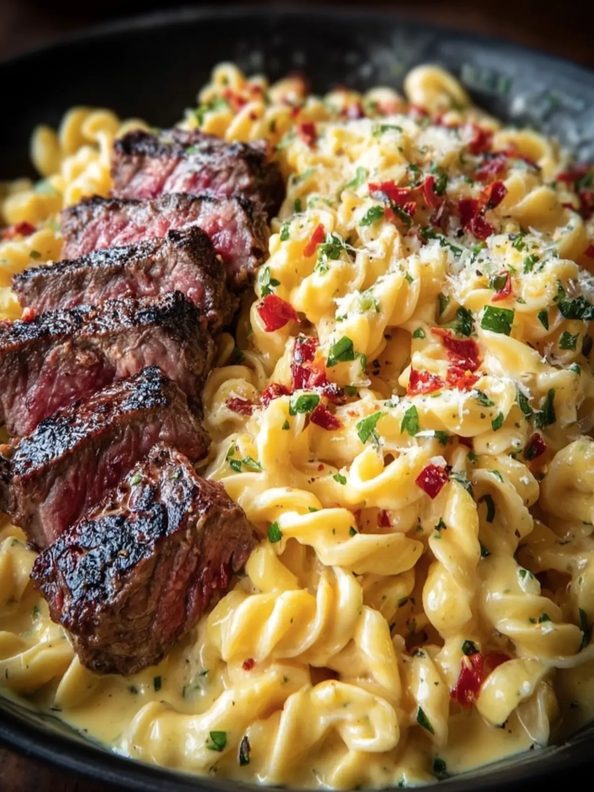 Creamy Garlic Steak Pasta First Image