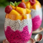 Tropical Mango and Dragon Fruit Chia Pudding Delight First Image