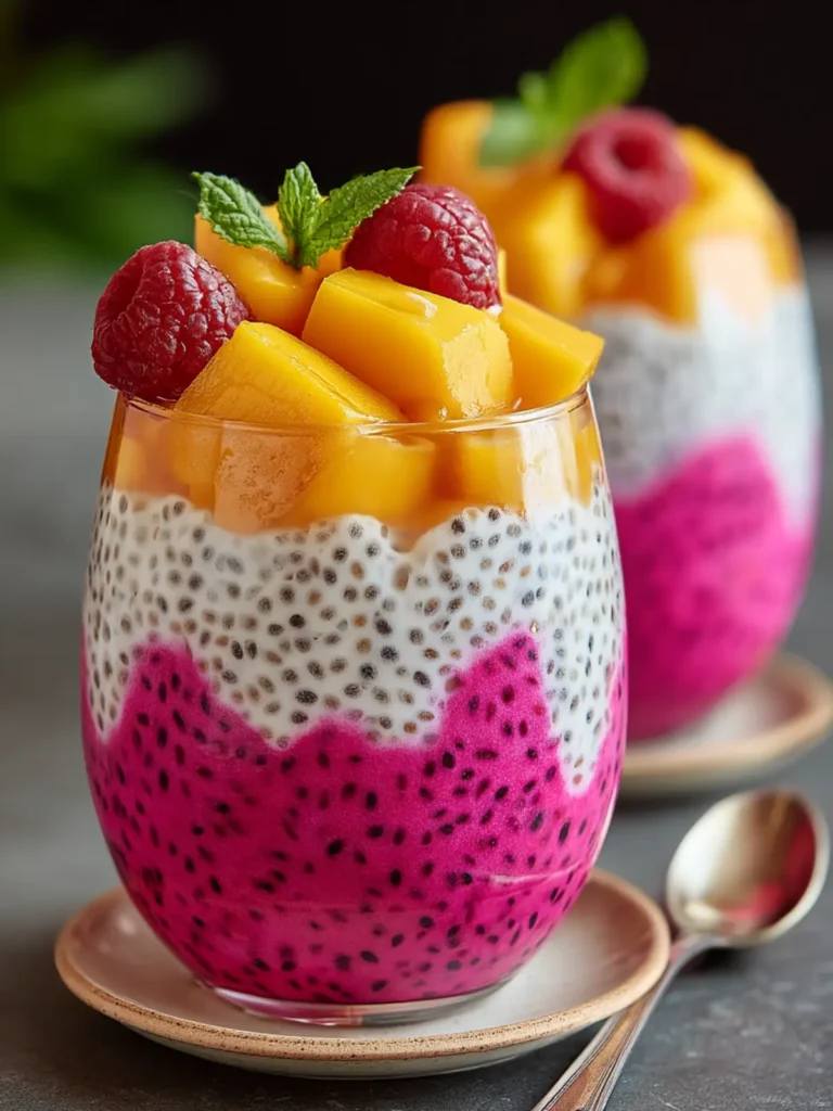 Tropical Mango and Dragon Fruit Chia Pudding Delight First Image