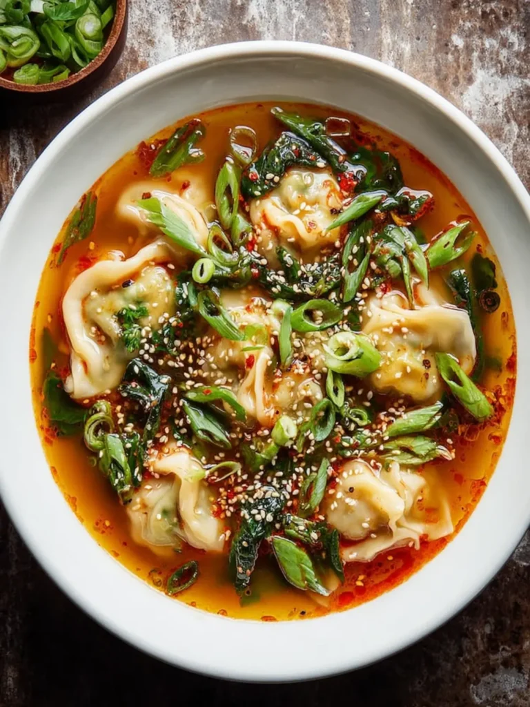 15-Minute Spicy Dumpling Soup – A Cozy, Fiery Comfort Bowl for Busy Nights First Image