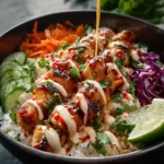 Sweet Chili Chicken Bowl with Coconut Lime Drizzle Recipe First Image