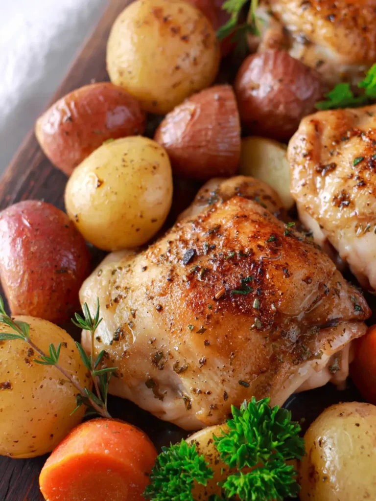 Slow Cooker Chicken Thighs and Potatoes First Image