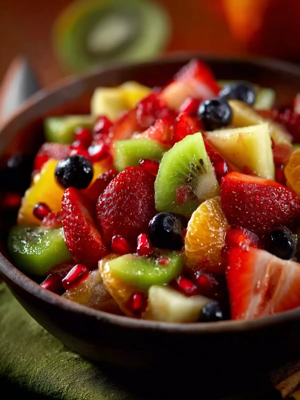 Red & Green Fruit Salad with Cinnamon Orange Dressing First Image