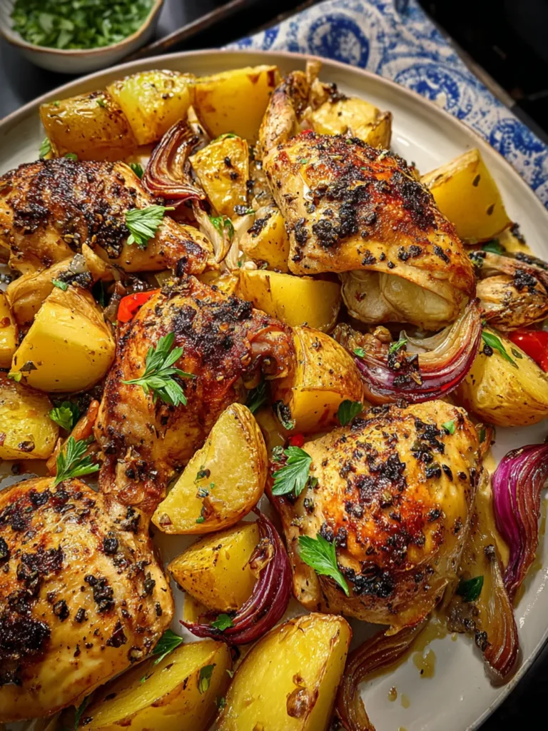 Easy Sheet Pan Chicken and Potatoes Recipe First Image