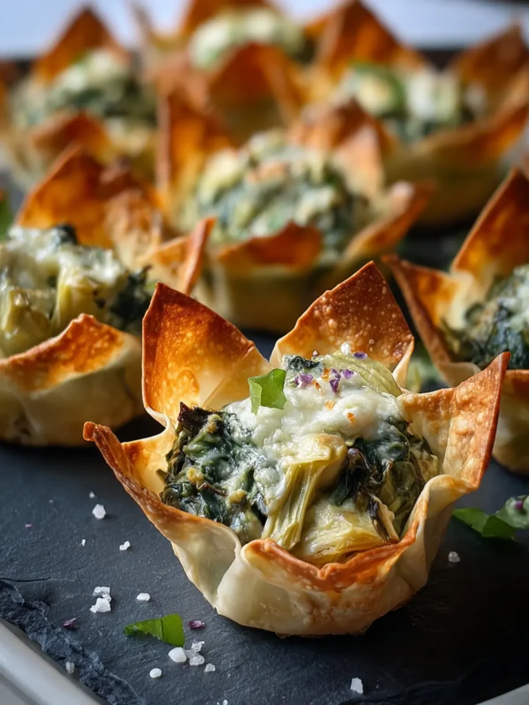 Delicious Spinach and Artichoke Wonton Cups Recipe to Try! First Image