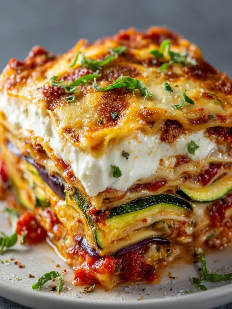 Layered Mediterranean Veggie Lasagna with Creamy Ricotta 😋 First Image
