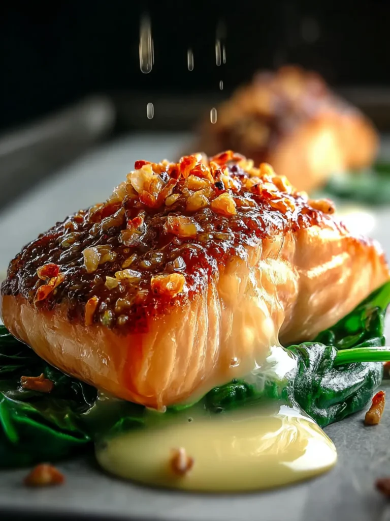Baked Salmon Spinach Recipe First Image