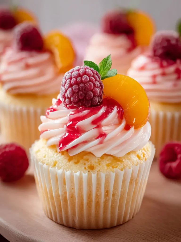 Irresistible Peach Melba Cupcakes: A Flavorful Delight First Image