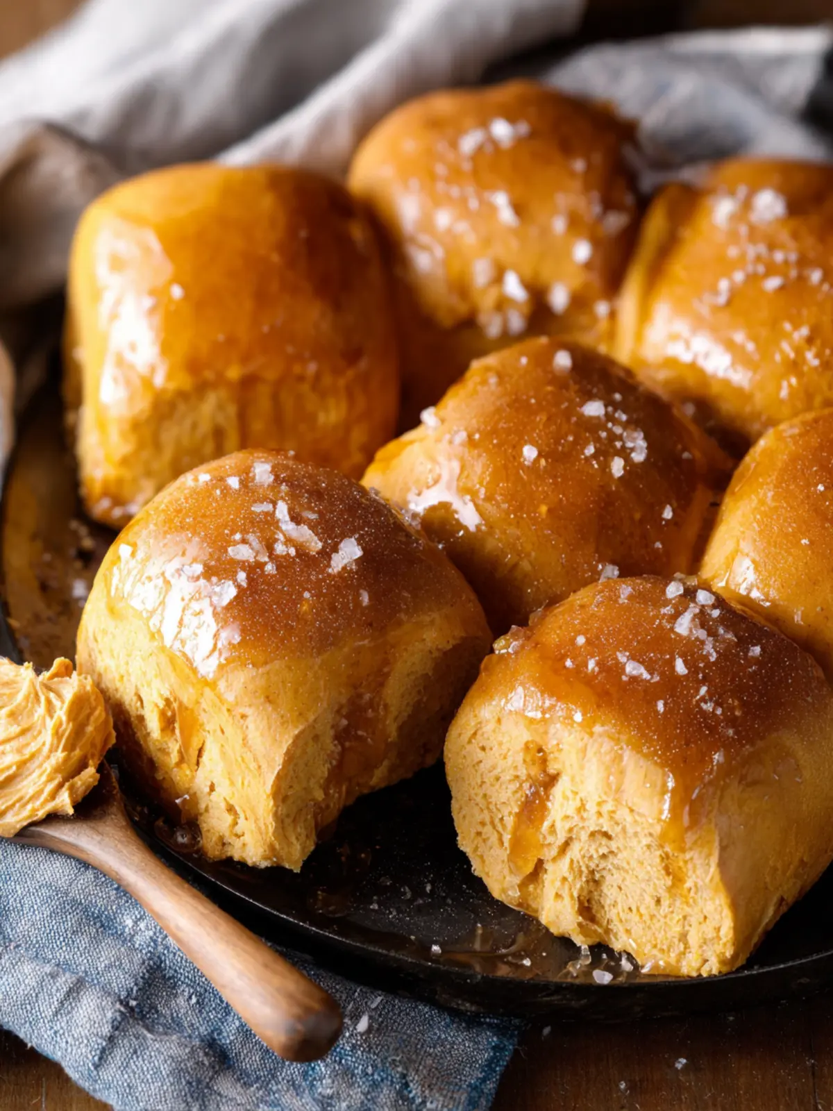 Sweet Potato Dinner Rolls with Whipped Cane Sugar Syrup Butter First Image