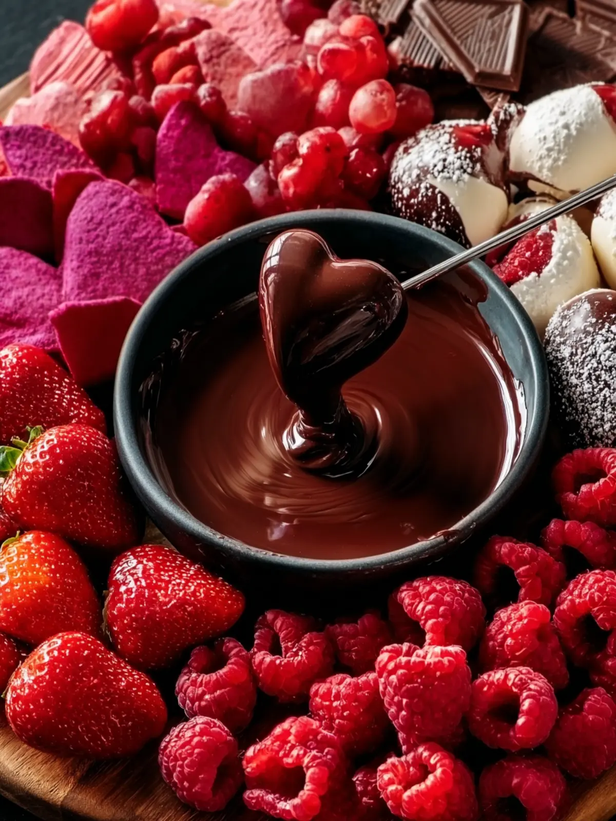 Indulge in a Stunning Valentine’s Day Chocolate Fondue Board First Image