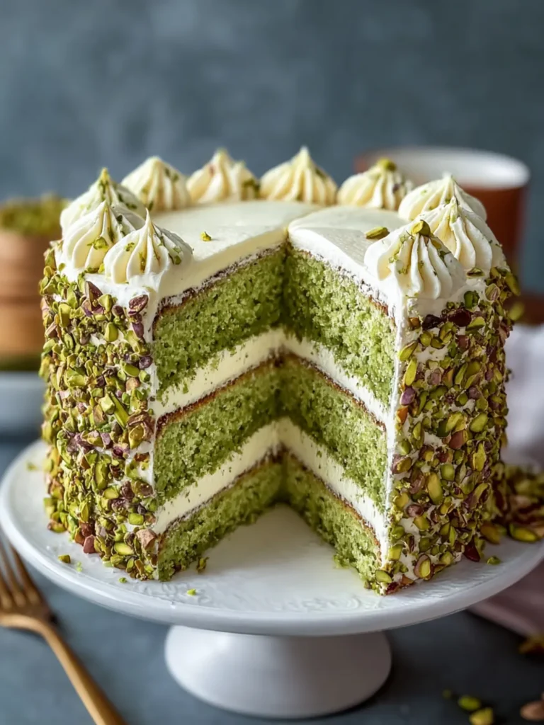 Irresistible Pistachio Mascarpone Layer Cake for Celebrations First Image
