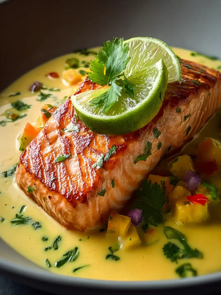 Poached Salmon in Coconut Lime Sauce: A Tropical Flavor Escape First Image