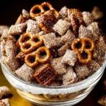 Salted Caramel Pretzel Puppy Chow First Image