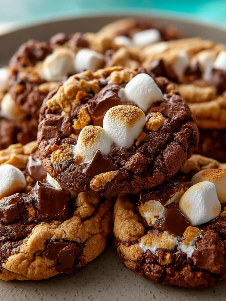Chocolate Peanut Butter Marshmallow Cookies First Image