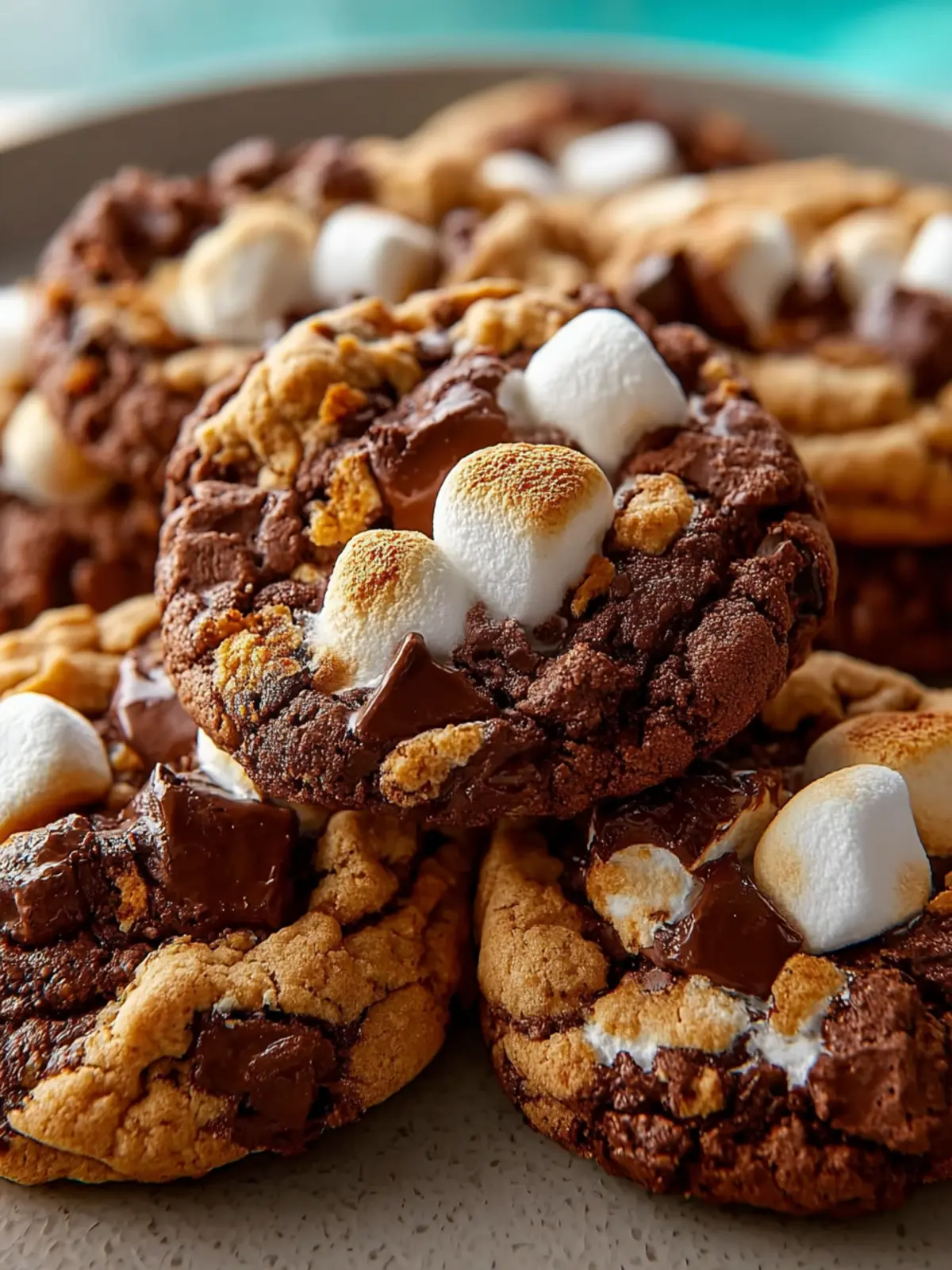 Chocolate Peanut Butter Marshmallow Cookies First Image