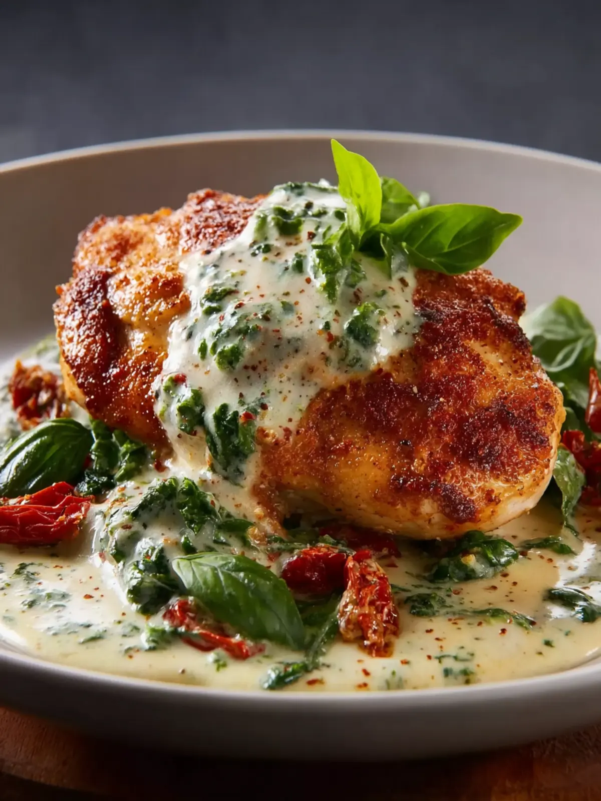 Chicken in Basil Cream Sauce First Image