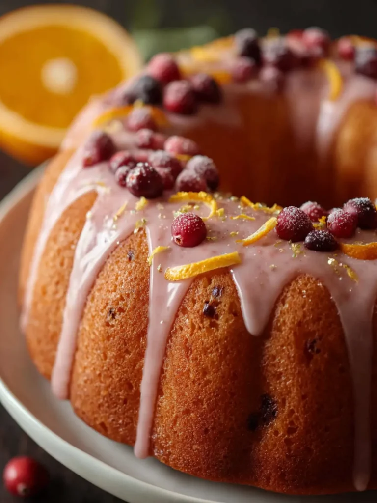 Cranberry Orange Bundt Cake First Image