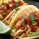 Easy Slow Cooker Chicken Tacos with Salsa & Lime First Image