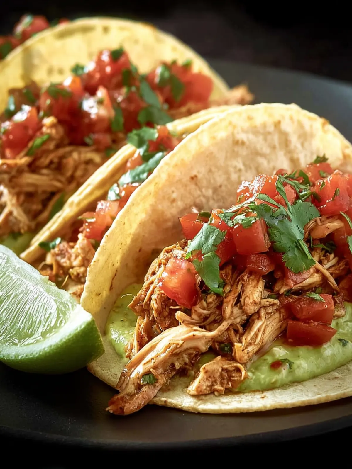 Easy Slow Cooker Chicken Tacos with Salsa & Lime First Image