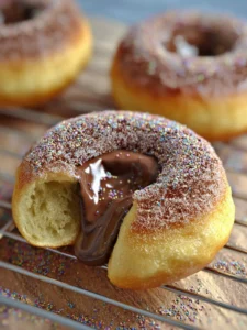 Nutella Filled Baked Donuts First Image