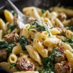 Creamy Sausage Pasta with Spinach First Image