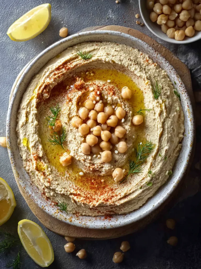 Easy Mediterranean Hummus Recipe (with Canned Chickpeas) First Image