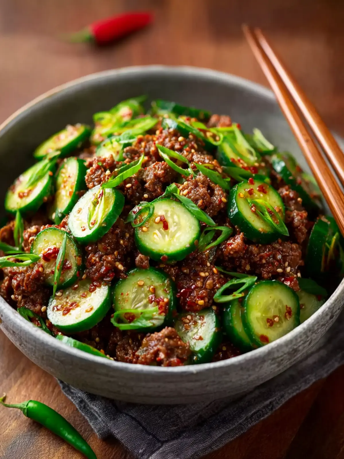 Keto Korean Beef Cucumber Salad First Image