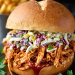 Slow Cooker BBQ Chicken Sandwich First Image