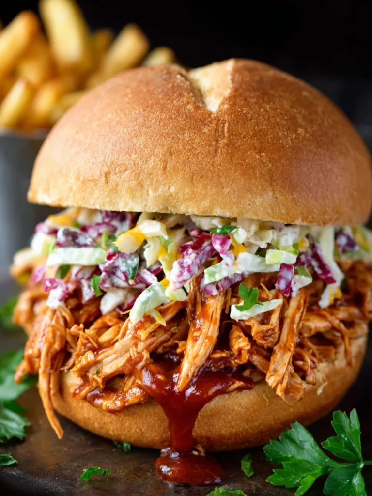 Slow Cooker BBQ Chicken Sandwich First Image