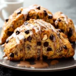 Mocha Glazed Chocolate Chip Hazelnut Scones First Image