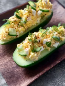 egg salad cucumber boats First Image