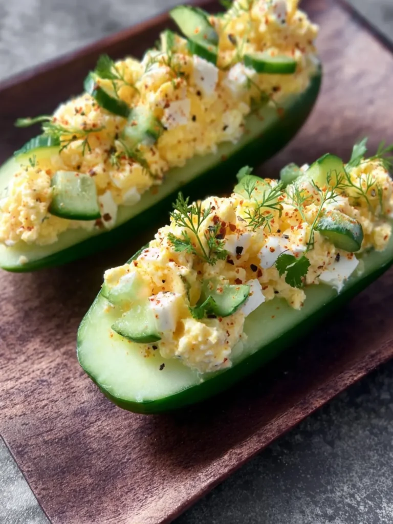egg salad cucumber boats First Image